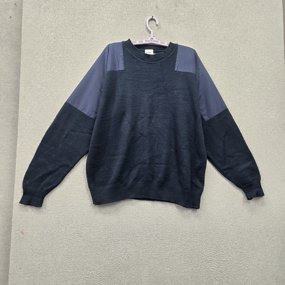 VINTAGE The Rainswetter Men Sweater XL Navy Blue Colorblock Rain